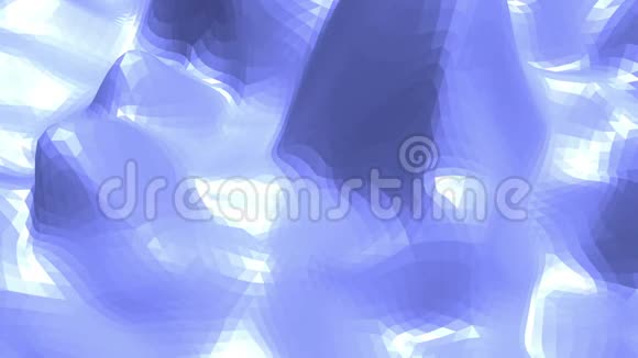 蓝色金属低聚波动表面作为美丽的背景蓝色多边形几何振动环境或视频的预览图