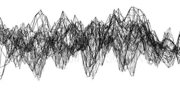 抽象简单的黑白挥动三维网格或网格作为华丽的背景灰色几何振动环境或视频的预览图