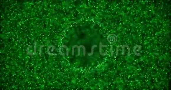 抽象背景与闪亮的绿色波克闪闪发光中心孔顺利生长为您的标志揭示干净的空间视频的预览图