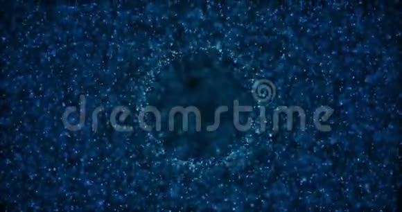 抽象背景与闪亮的蓝色波克闪闪发光中心孔顺利生长为您的标志揭示干净的空间视频的预览图