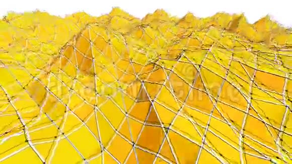 黄色低聚背景振荡抽象低聚表面作为景观或化学结构的时尚低聚视频的预览图
