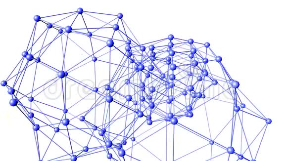 抽象紫罗兰挥舞三维网格或网格的脉动几何物体用作抽象时尚的3D背景紫罗兰视频的预览图