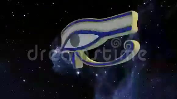 霍鲁斯在宇宙中旋转的眼睛视频的预览图