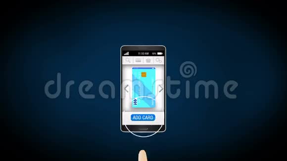 信用卡进智能手机移动支付概念移动信用卡视频的预览图