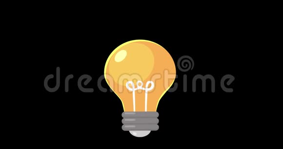 黑色背景上的灯泡想法弹出解决办法思考照明电灯卡通风格视频的预览图