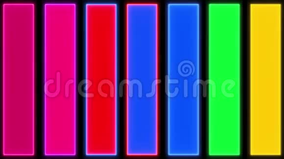 五颜六色的霓虹灯条flashingLOOP4K视频的预览图