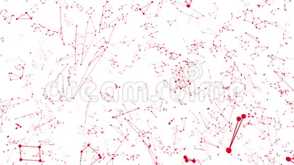 抽象干净的红色挥动三维网格或网格作为纬向环境红色几何振动环境或脉动视频的预览图