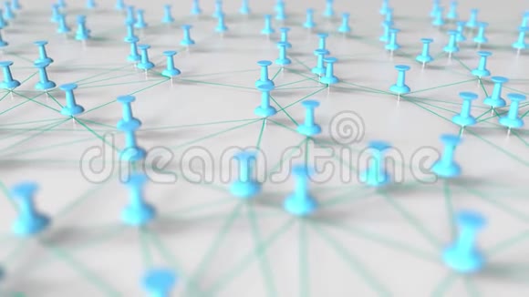 青色的针和线组成了一个网络在针板上视频的预览图