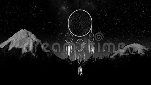 夜空中的捕梦者三维插图渲染视频的预览图