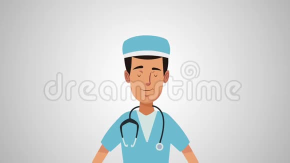 医生和健康食品高清动画视频的预览图