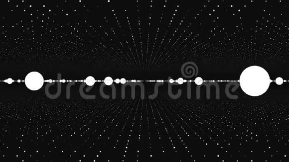点粒子设计抽象分形点几何虚拟艺术宇宙动态透视几何空间视频的预览图