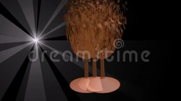 生日快乐视频3d玻璃爆炸粒子和重新组装粒子橙色铭文在黑色视频的预览图