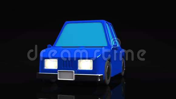 黑色背景的蓝车视频的预览图