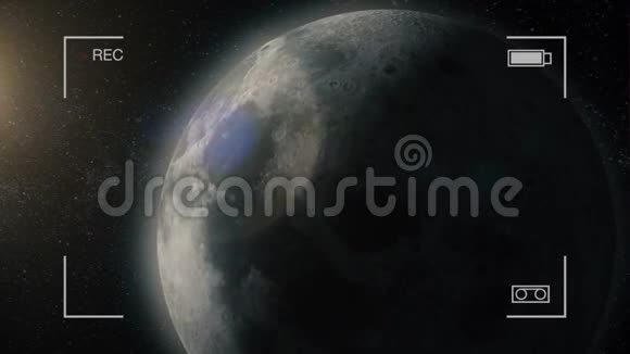 月球相位现实适合高度回路相机参考用月球表面与行星的光运动动画月亮相位视频的预览图