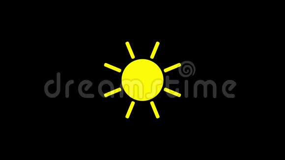 阳光图标动画黑色背景带有Alpha透明背景的动画便于在视频中使用视频的预览图