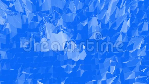 蓝色金属低聚挥动表面作为勇敢的背景蓝色多边形几何振动环境或脉动视频的预览图