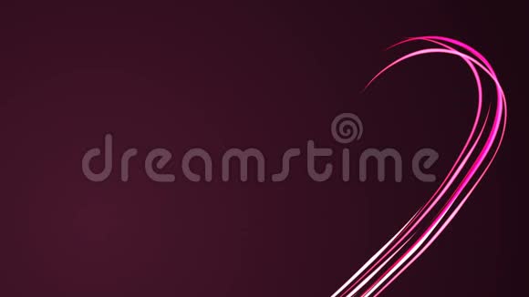 心形在深紫色背景上用粉红色画笔绘制情人节或婚礼快乐可循环使用空的空间视频的预览图