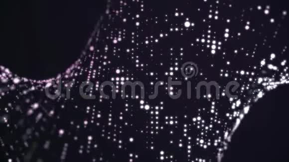 抽象背景与闪亮的波克闪闪发光平滑的动画循环气泡水泡气体颗粒背景视频的预览图