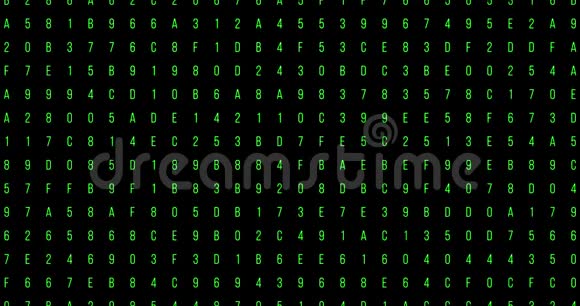 绿色屏幕数字和字母数字码流计算机产生的无缝循环抽象运动背景黑客和新视频的预览图