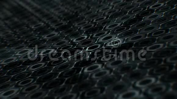 黑色几何动画运动设计与六边形网格视频的预览图