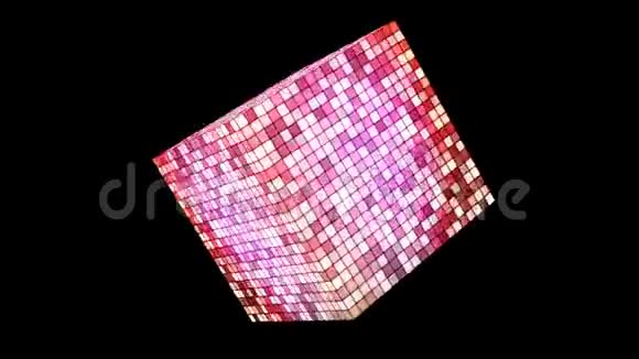 广播高科技旋转立方体粉红公司阿尔法马特循环4K视频的预览图