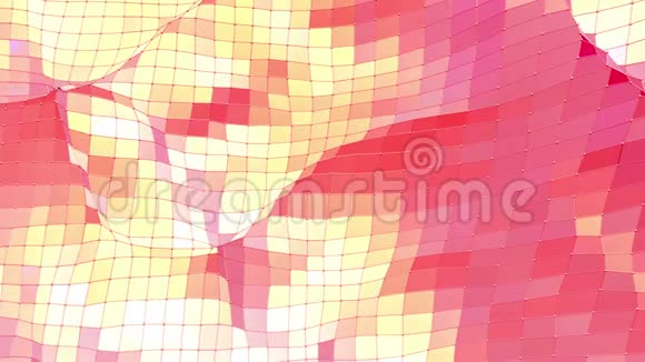 卡通现代3D设计抽象发光红色低聚表面作为数学可视化时尚低聚设计视频的预览图
