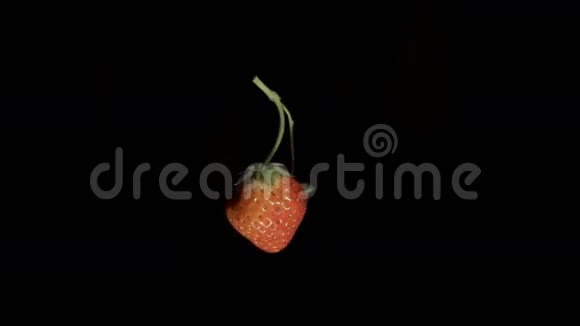 草莓在白色背景下旋转视频的预览图