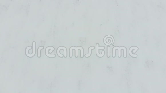 冬天犁田的俯视图雪中的麦田视频的预览图