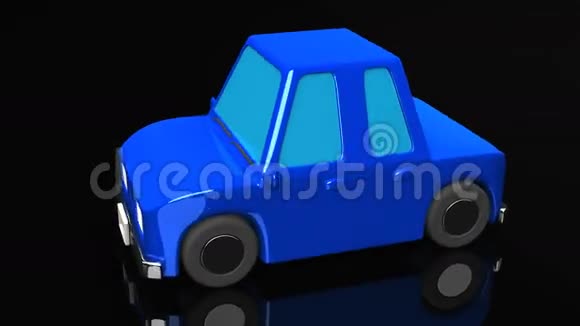 黑色背景的蓝车视频的预览图