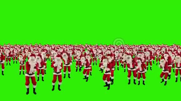 圣诞老人人群舞会圣诞晚会绿屏股票录像视频的预览图