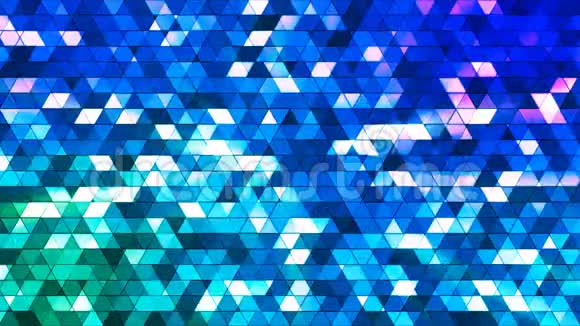 广播闪烁方形高科技三角形蓝色抽象可循环4K视频的预览图