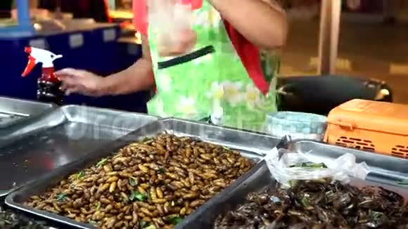 购买油炸昆虫泰国街头美食视频的预览图