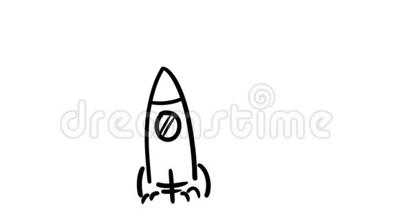 启动概念火箭发射逐帧手绘动画视频的预览图