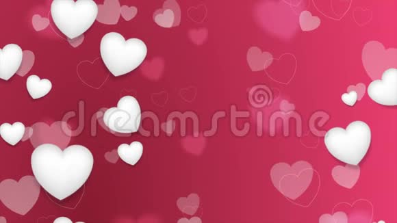 粉色和白色心圣情人节视频动画视频的预览图