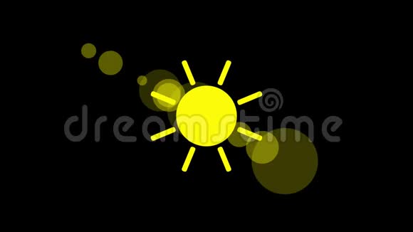阳光图标动画黑色背景带有alpha透明背景的动画便于在视频中使用视频的预览图