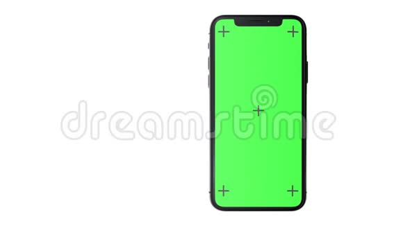 3D黑色电话X与绿色屏幕和卢马马特视频的预览图