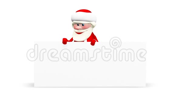 3D动画圣诞老人与白色背景和阿尔法频道视频的预览图