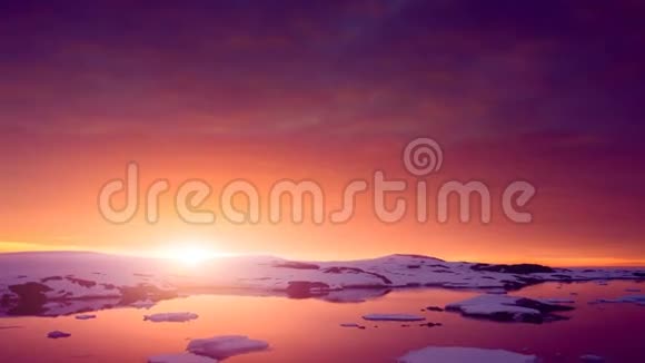 南极洲的日落慢镜头4K镜头视频的预览图