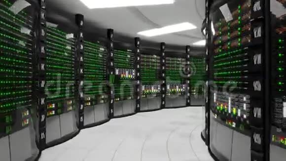 带机架服务器的现代化工作服务器机房视频的预览图