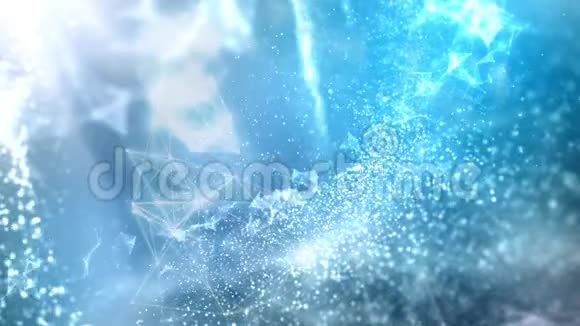 蓝色弹性粒子4K背景环视频的预览图