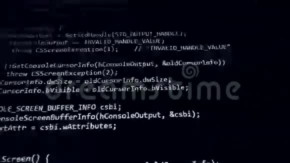 黑客程序代码运行在屏幕上4K视频的预览图