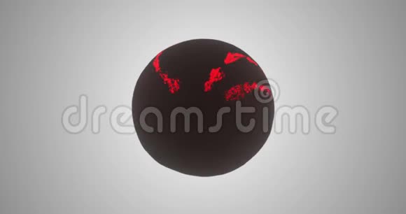 球体变形为分形红色发光结构无缝环路4k渲染视频动画视频的预览图