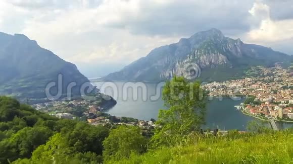 意大利科莫湖和莱科城全景视频的预览图