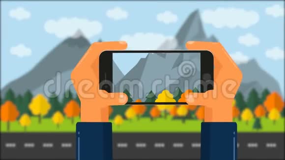 用手机动画图片景观森林山脉视频的预览图
