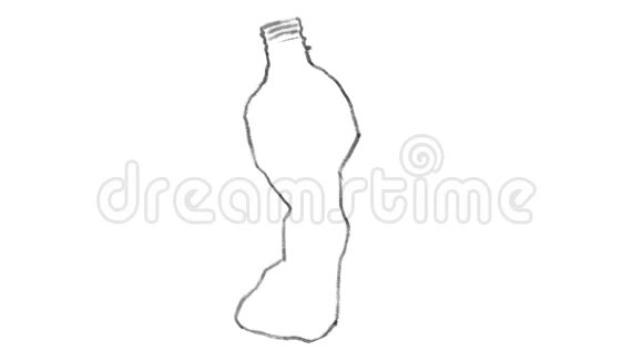一次性塑料瓶用白色黑板绘制画面理想的代表生态问题视频的预览图