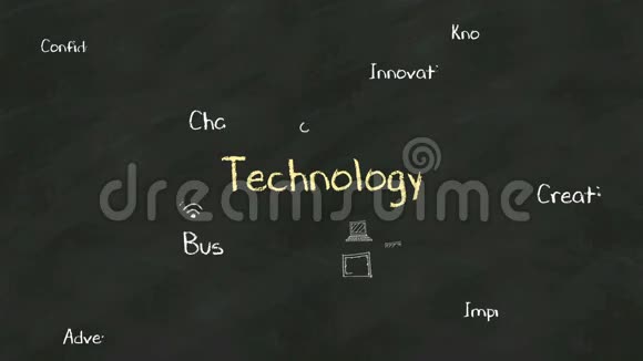 手写概念x27技术x27在黑板有各种各样的图表视频的预览图