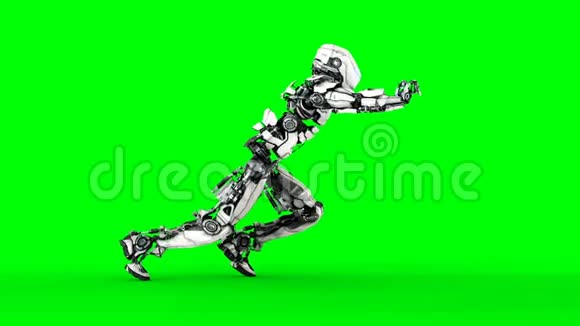机器人在推真实的运动和反射4K绿屏镜头视频的预览图
