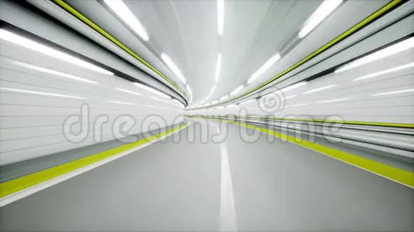 汽车隧道快速行驶三维动画视频的预览图