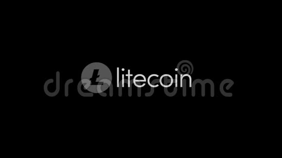 虚拟货币Litecoin密码货币LitecoinLTC货币在这里接受在黑色背景上签名加密货币视频的预览图