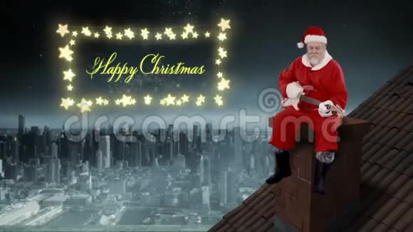 圣诞快乐在一个发光的框架视频的预览图